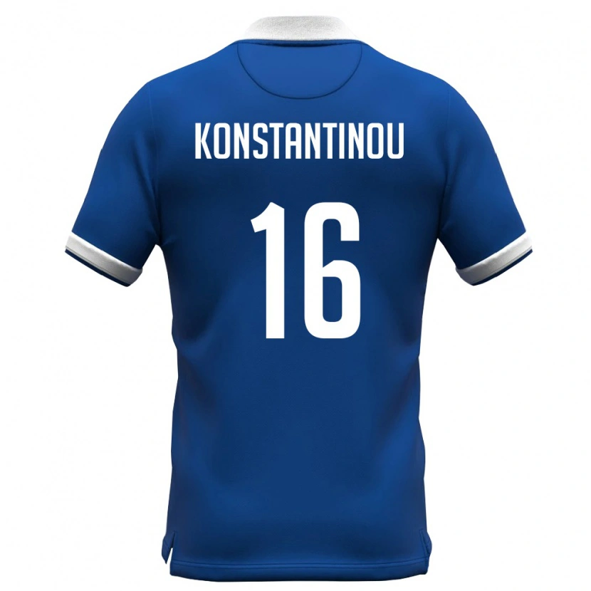 Danxen Män Cypern Paraskevas Konstantinou #16 Kunglig Blå Vit Hemmatröja Matchtröjor 26-28 Tröjor T-Tröja