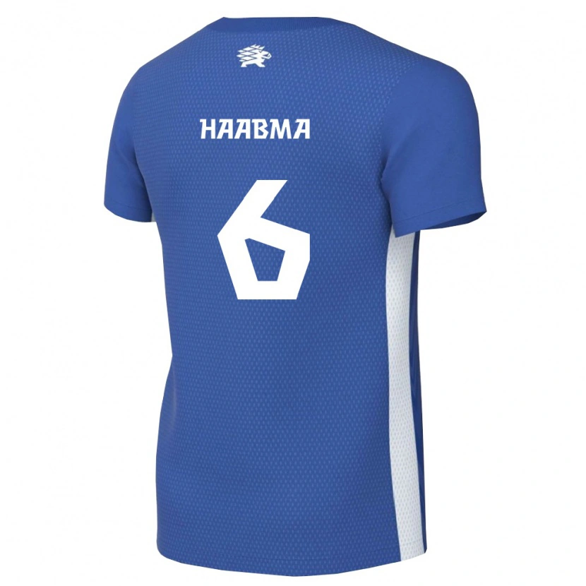 Danxen Män Estland Trevor Haabma #6 Mörkblå Vit Hemmatröja Matchtröjor 26-28 Tröjor T-Tröja