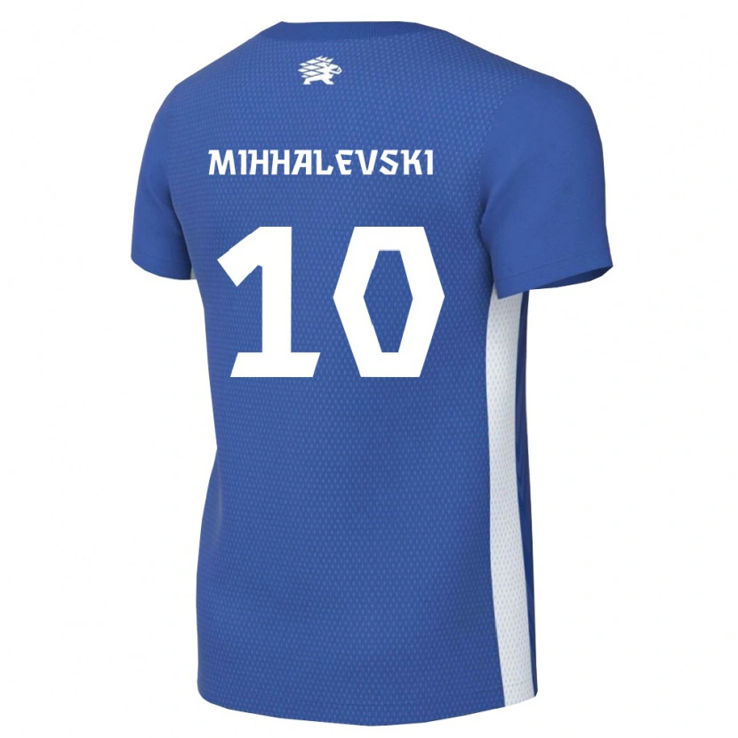 Danxen Män Estland Robert Mihhalevski #10 Mörkblå Vit Hemmatröja Matchtröjor 26-28 Tröjor T-Tröja