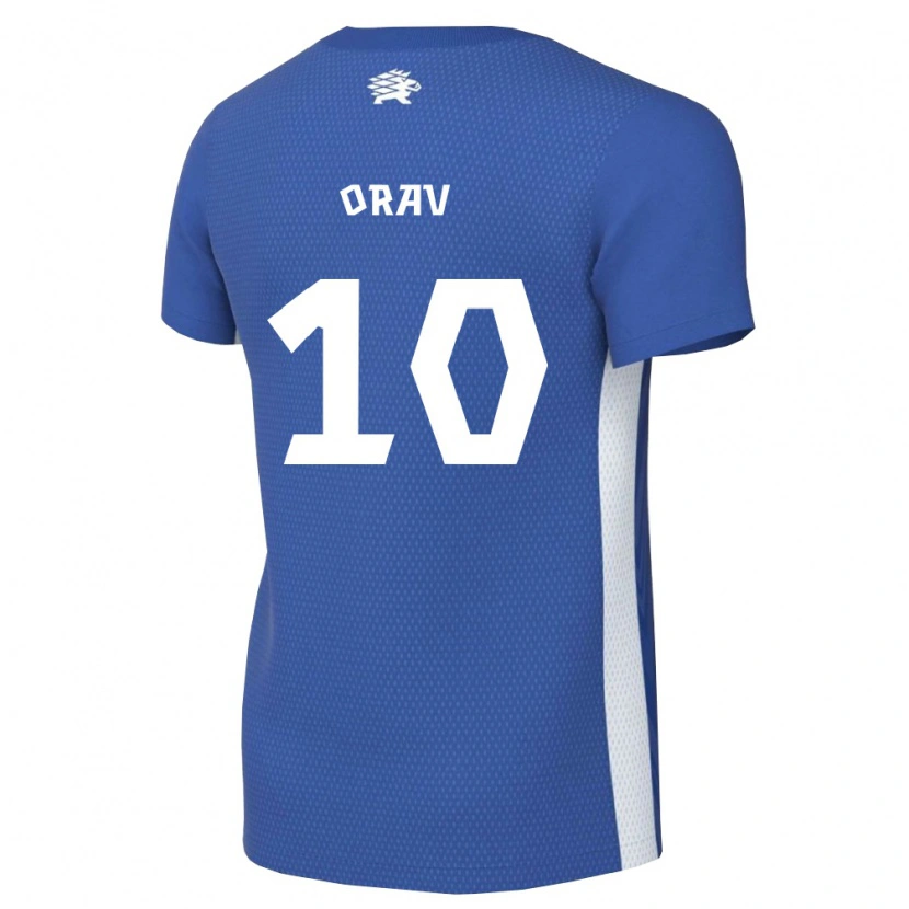 Danxen Män Estland Nathan Orav #10 Mörkblå Vit Hemmatröja Matchtröjor 26-28 Tröjor T-Tröja