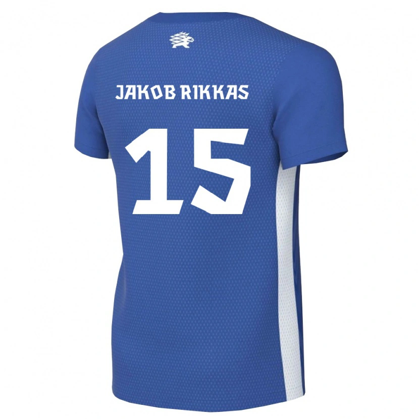 Danxen Män Estland Henri Jakob Rikkas #15 Mörkblå Vit Hemmatröja Matchtröjor 26-28 Tröjor T-Tröja