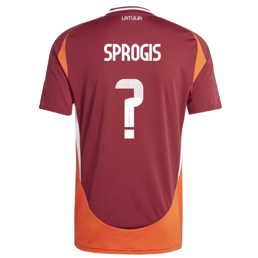 Danxen Män Lettland Felikss Sprogis #0 Djup Röd Vit Orange Hemmatröja Matchtröjor 26-28 Tröjor T-Tröja