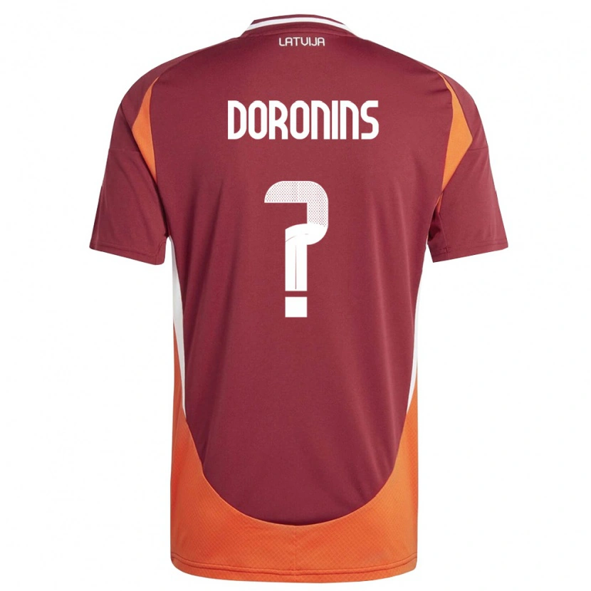 Danxen Män Lettland Nikita Doronins #0 Djup Röd Vit Orange Hemmatröja Matchtröjor 26-28 Tröjor T-Tröja