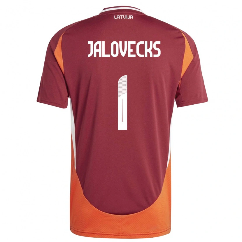 Danxen Män Lettland Lukass Jalovecks #1 Djup Röd Vit Orange Hemmatröja Matchtröjor 26-28 Tröjor T-Tröja
