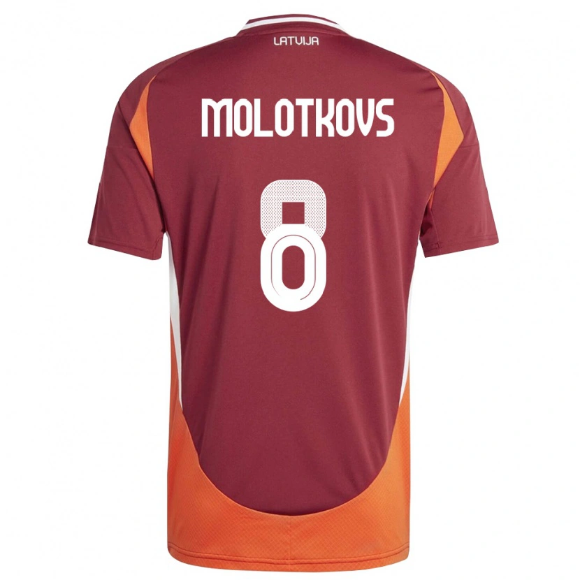 Danxen Män Lettland Aleksandrs Molotkovs #8 Djup Röd Vit Orange Hemmatröja Matchtröjor 26-28 Tröjor T-Tröja
