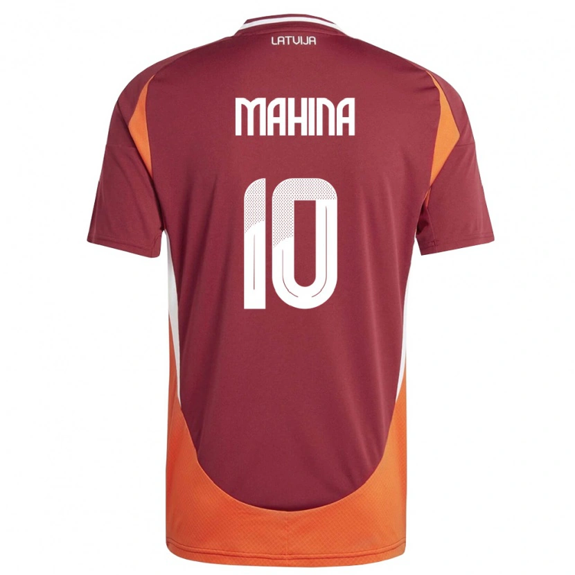 Danxen Män Lettland Nazars Mahina #10 Djup Röd Vit Orange Hemmatröja Matchtröjor 26-28 Tröjor T-Tröja