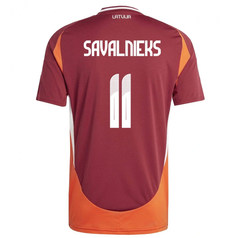 Danxen Män Lettland Roberts Savalnieks #11 Djup Röd Vit Orange Hemmatröja Matchtröjor 26-28 Tröjor T-Tröja