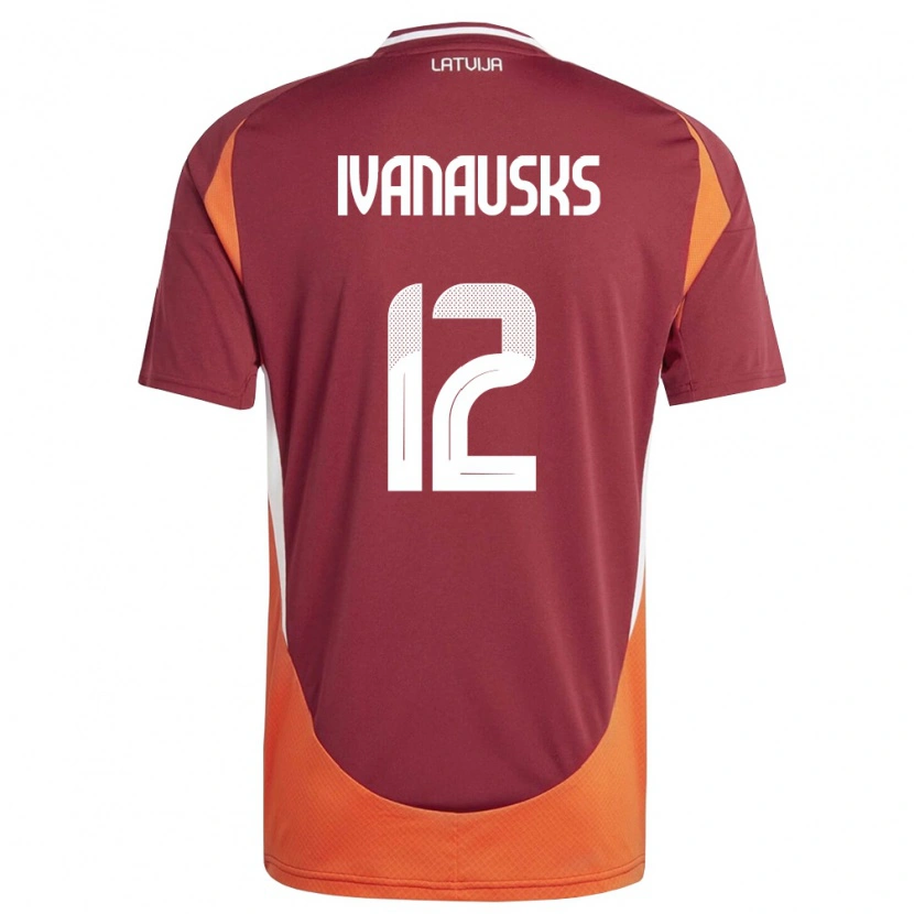 Danxen Män Lettland Ivans Ivanausks #12 Djup Röd Vit Orange Hemmatröja Matchtröjor 26-28 Tröjor T-Tröja