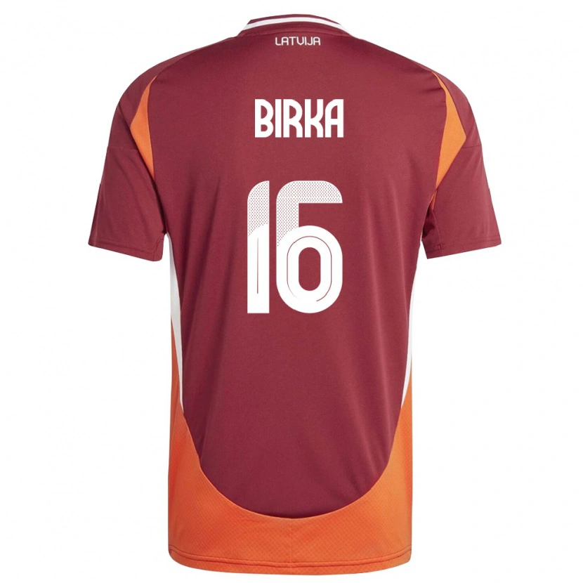 Danxen Män Lettland Emils Birka #16 Djup Röd Vit Orange Hemmatröja Matchtröjor 26-28 Tröjor T-Tröja