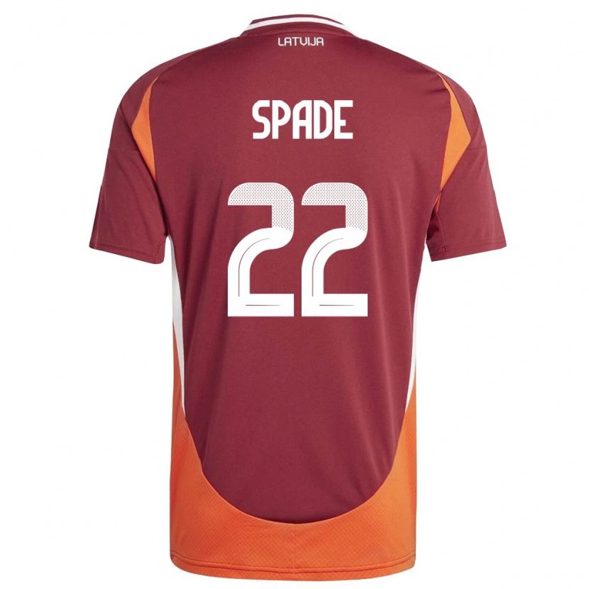 Danxen Män Lettland Markuss Spade #22 Djup Röd Vit Orange Hemmatröja Matchtröjor 26-28 Tröjor T-Tröja