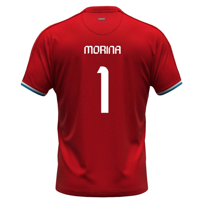 Danxen Män Luxemburg Eltion Morina #1 Röd Vit Blå Hemmatröja Matchtröjor 26-28 Tröjor T-Tröja