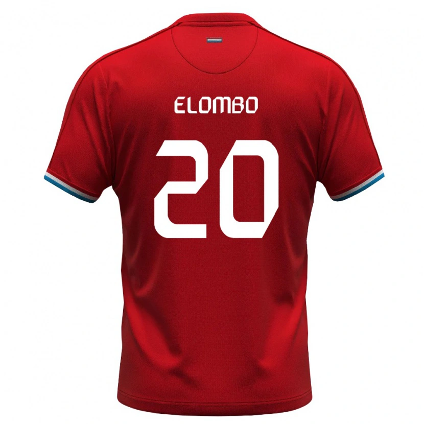 Danxen Män Luxemburg Charel Elombo #20 Röd Vit Blå Hemmatröja Matchtröjor 26-28 Tröjor T-Tröja