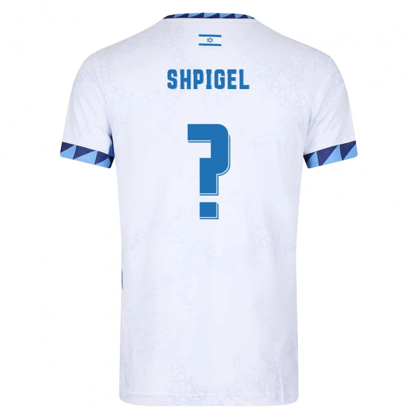 Danxen Män Israel Liran Shpigel #0 Vit Ljusblå Hemmatröja Matchtröjor 26-28 Tröjor T-Tröja
