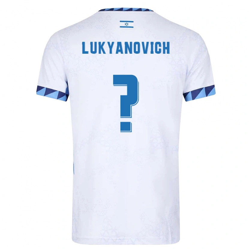 Danxen Män Israel Michael Lukyanovich #0 Vit Ljusblå Hemmatröja Matchtröjor 26-28 Tröjor T-Tröja