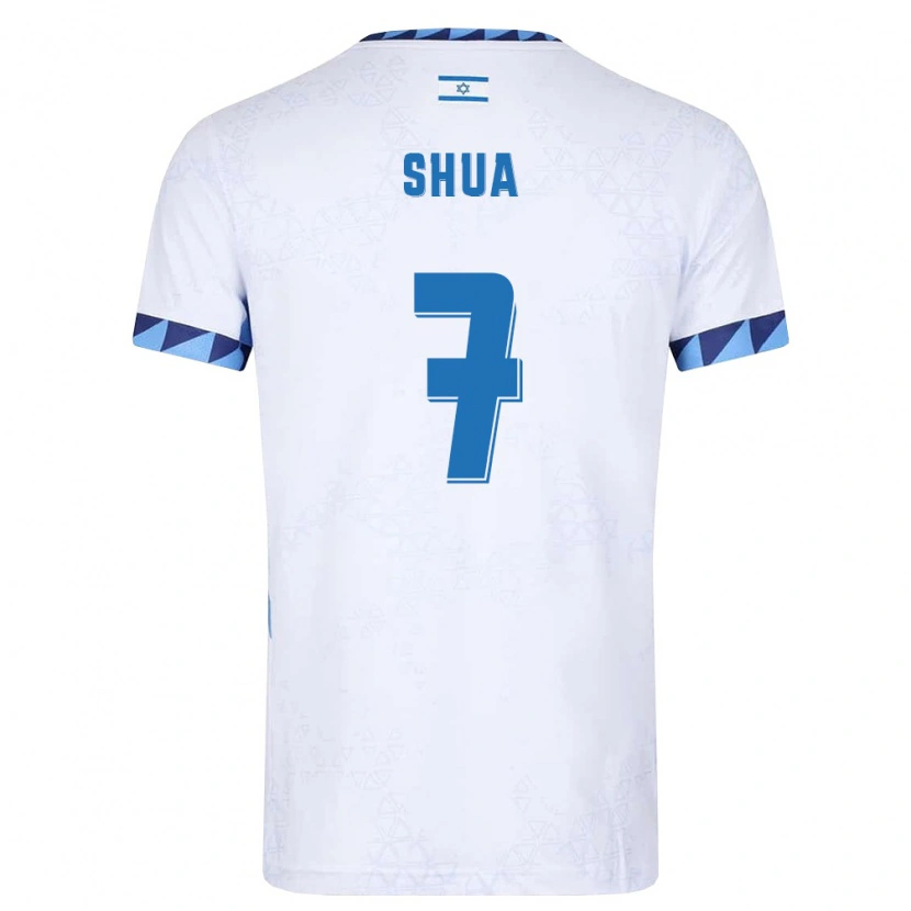 Danxen Män Israel Yarden Shua #7 Vit Ljusblå Hemmatröja Matchtröjor 26-28 Tröjor T-Tröja