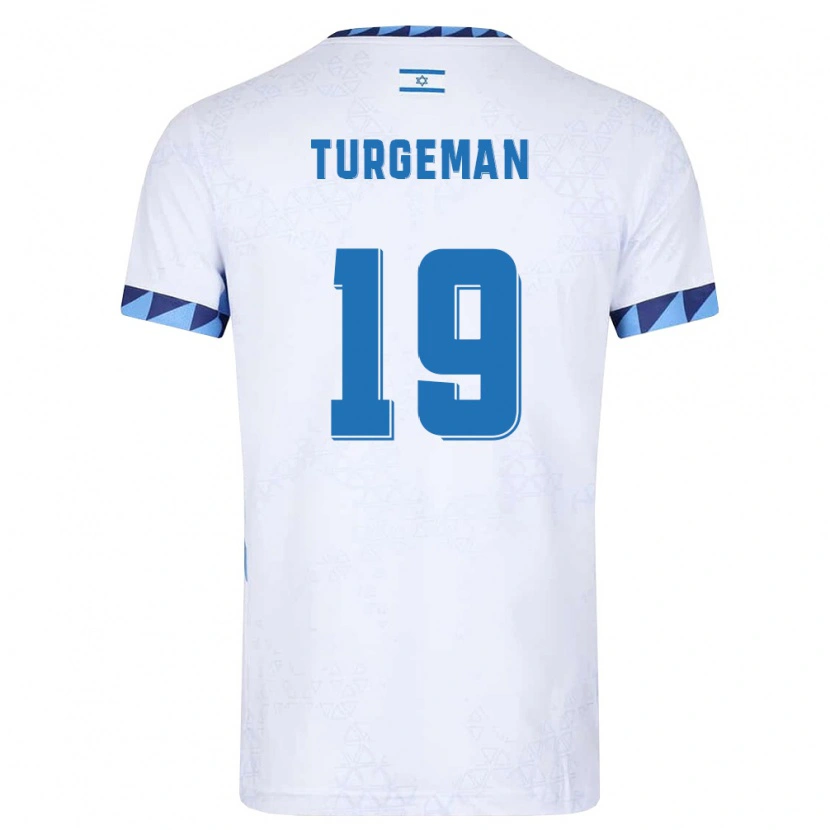 Danxen Män Israel Dor Turgeman #19 Vit Ljusblå Hemmatröja Matchtröjor 26-28 Tröjor T-Tröja