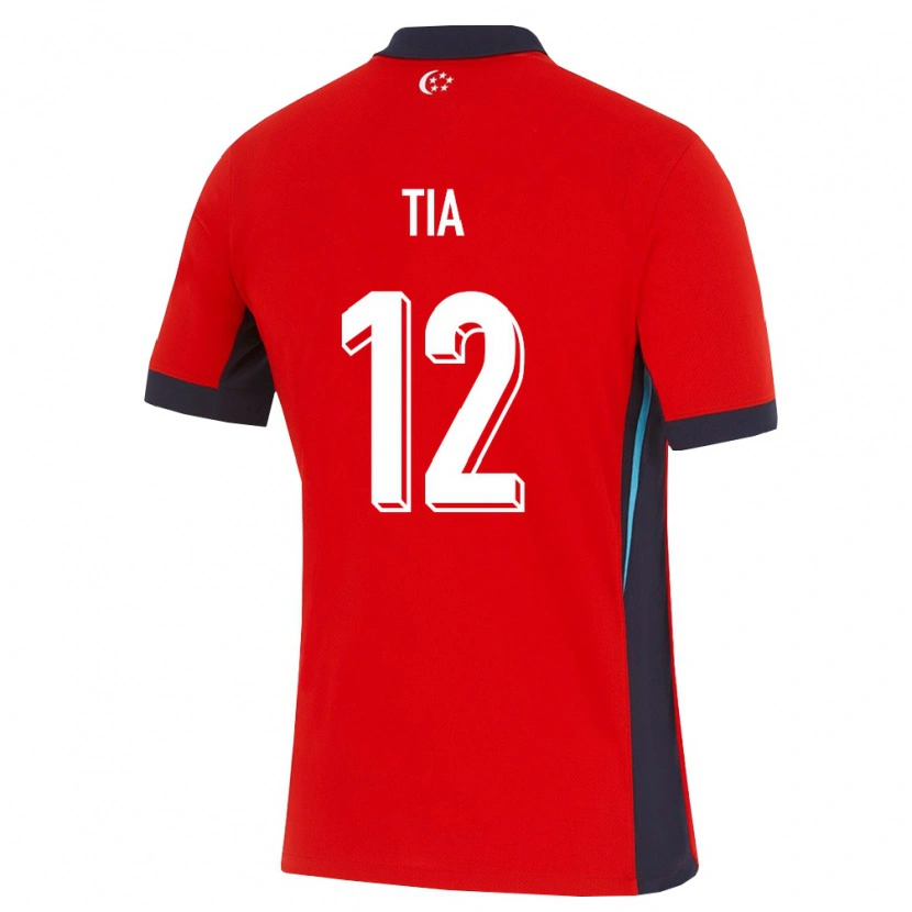 Danxen Män Singapore Sunny Tia #12 Röd Vit Svart Hemmatröja Matchtröjor 26-28 Tröjor T-Tröja