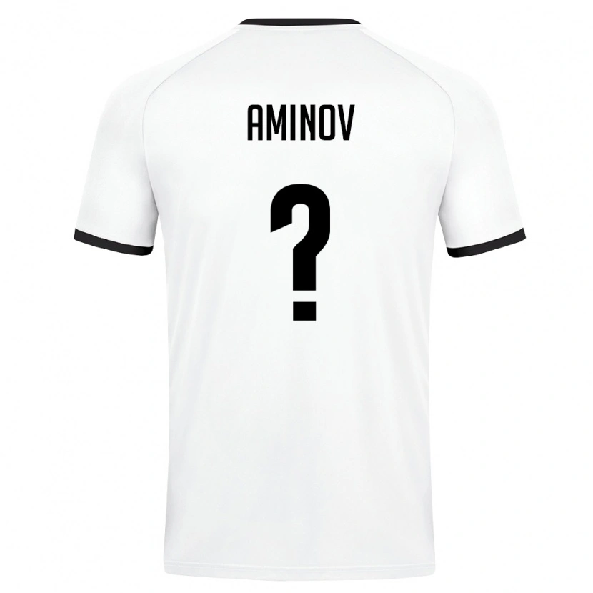 Danxen Män Uzbekistan Sanjar Aminov #0 Vit Mörk Grön Bortatröja Matchtröjor 26-28 Tröjor T-Tröja