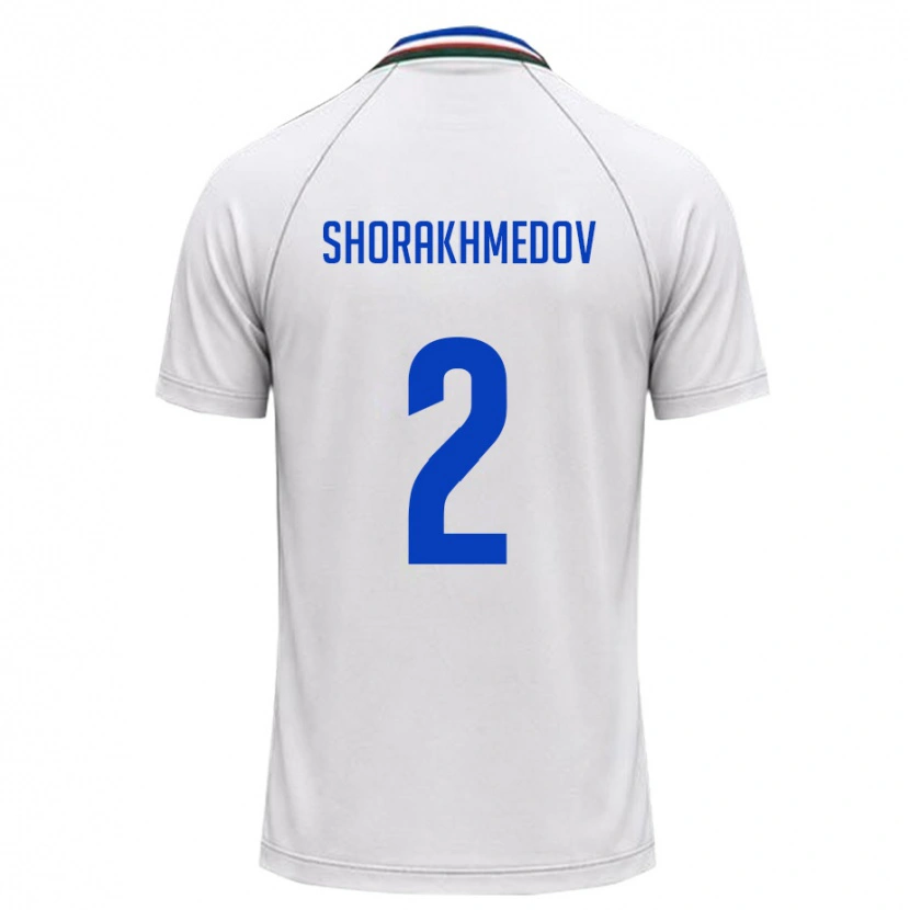 Danxen Män Uzbekistan Shorakhim Shorakhmedov #2 Vit Mörk Grön Bortatröja Matchtröjor 26-28 Tröjor T-Tröja