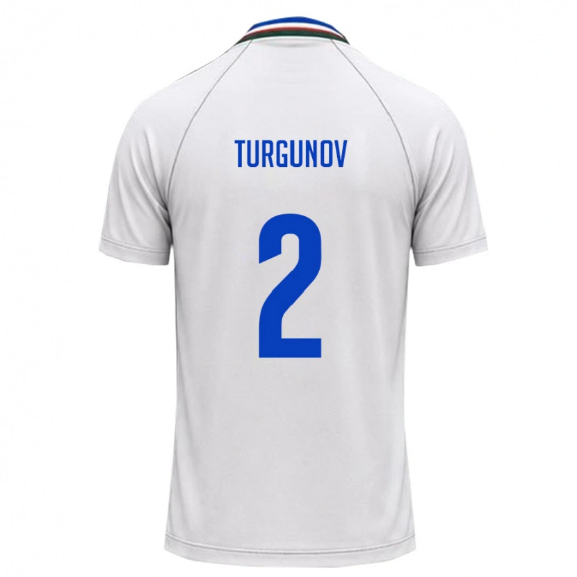 Danxen Män Uzbekistan Kakhramon Turgunov #2 Vit Mörk Grön Bortatröja Matchtröjor 26-28 Tröjor T-Tröja