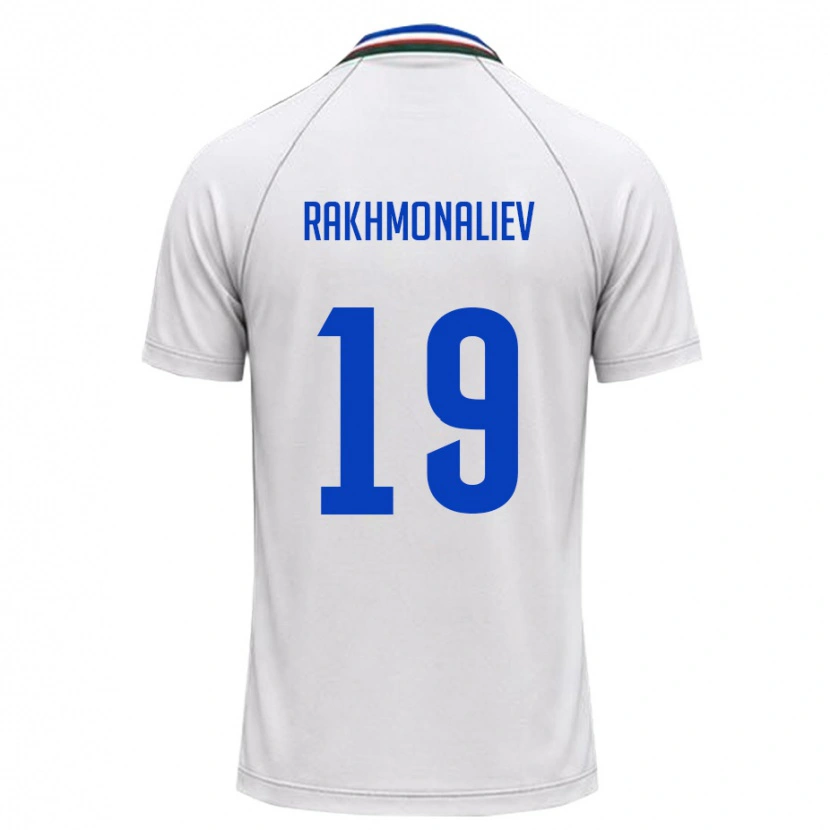 Danxen Män Uzbekistan Umarali Rakhmonaliev #19 Vit Mörk Grön Bortatröja Matchtröjor 26-28 Tröjor T-Tröja