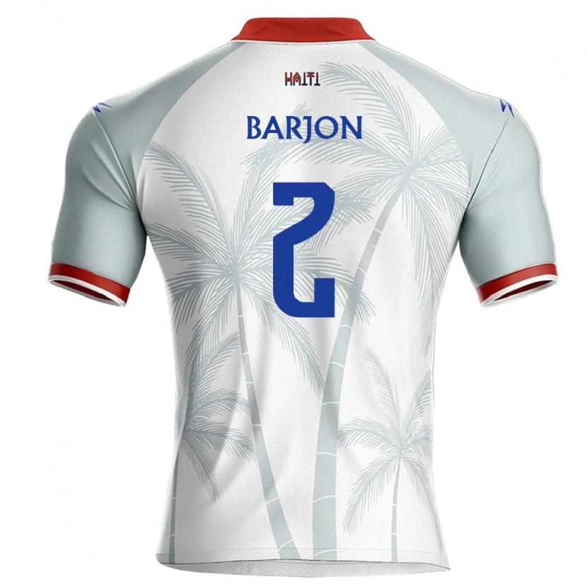 Danxen Män Haiti Guivens Barjon #2 Vit Röd Grå Bortatröja Matchtröjor 26-28 Tröjor T-Tröja