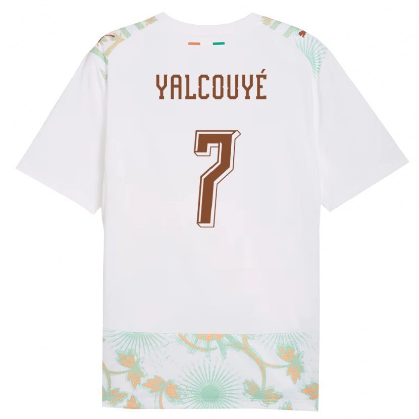 Danxen Män Elfenbenskusten Malick Yalcouyé #7 Vit Orange Grön Bortatröja Matchtröjor 26-28 Tröjor T-Tröja