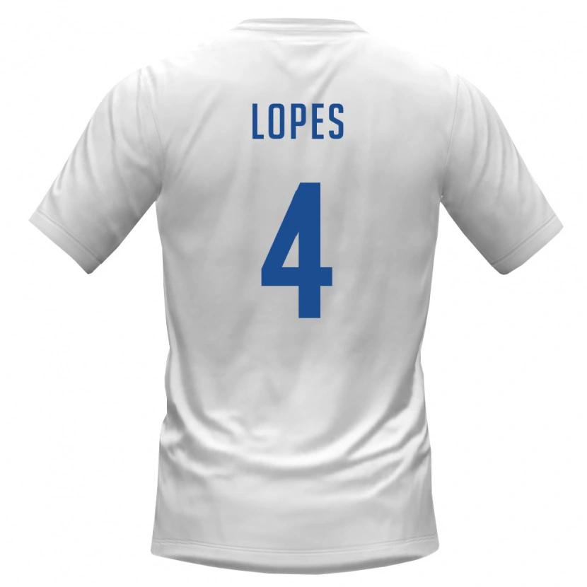 Danxen Män Kap Verde Roberto Lopes #4 Vit Burgund Bortatröja Matchtröjor 26-28 Tröjor T-Tröja