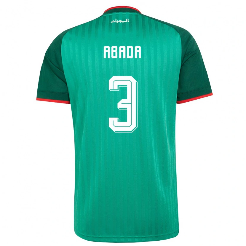 Danxen Män Algeriet Achref Abada #3 Grön Röd Vit Bortatröja Matchtröjor 26-28 Tröjor T-Tröja