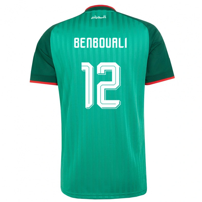 Danxen Män Algeriet Nadhir Benbouali #12 Grön Röd Vit Bortatröja Matchtröjor 26-28 Tröjor T-Tröja