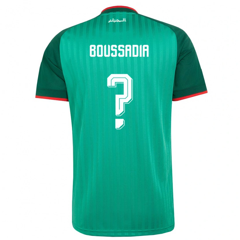 Danxen Män Algeriet Saad Boussadia #0 Grön Röd Vit Bortatröja Matchtröjor 26-28 Tröjor T-Tröja