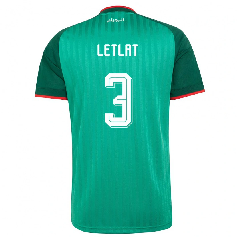 Danxen Män Algeriet Adam Letlat #3 Grön Röd Vit Bortatröja Matchtröjor 26-28 Tröjor T-Tröja