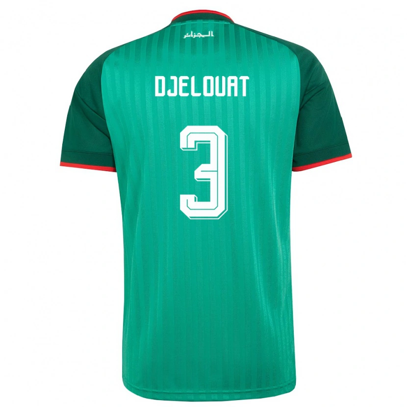 Danxen Män Algeriet Mohammed El Amine Djelouat #3 Grön Röd Vit Bortatröja Matchtröjor 26-28 Tröjor T-Tröja