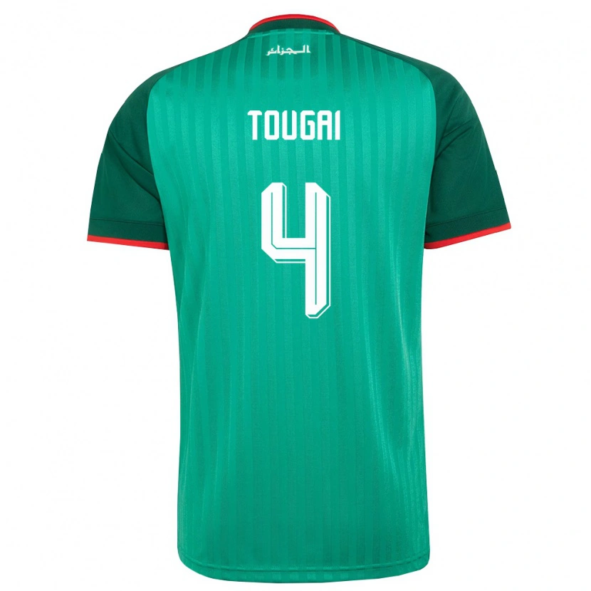 Danxen Män Algeriet Mohamed Amine Tougai #4 Grön Röd Vit Bortatröja Matchtröjor 26-28 Tröjor T-Tröja