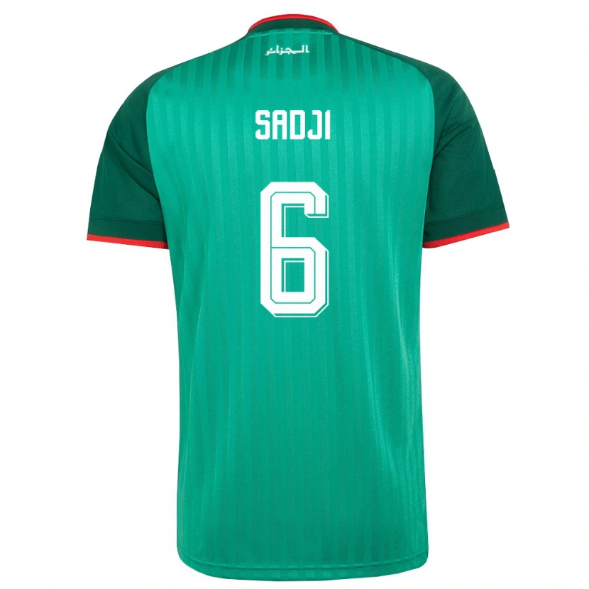 Danxen Män Algeriet Ali Sadji #6 Grön Röd Vit Bortatröja Matchtröjor 26-28 Tröjor T-Tröja