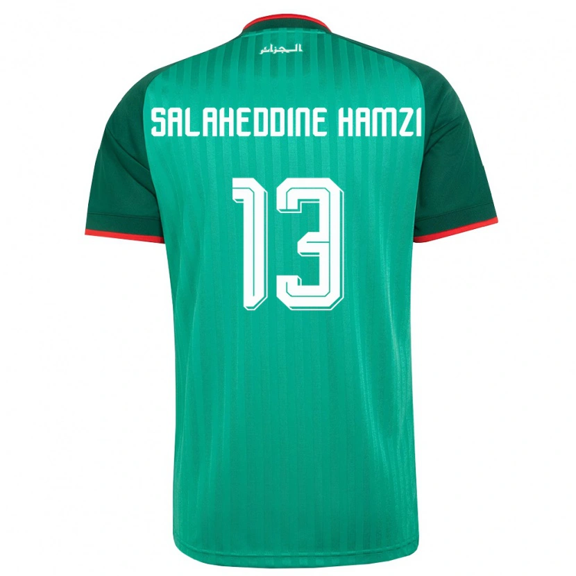 Danxen Män Algeriet Anes Salaheddine Hamzi #13 Grön Röd Vit Bortatröja Matchtröjor 26-28 Tröjor T-Tröja