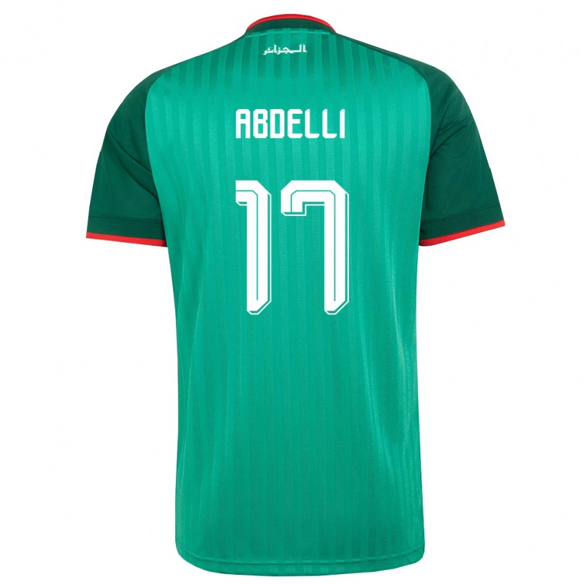 Danxen Män Algeriet Himad Abdelli #17 Grön Röd Vit Bortatröja Matchtröjor 26-28 Tröjor T-Tröja