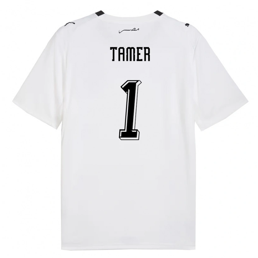Danxen Män Egypten Abdelmonem Tamer #1 Vit Grå Svart Bortatröja Matchtröjor 26-28 Tröjor T-Tröja