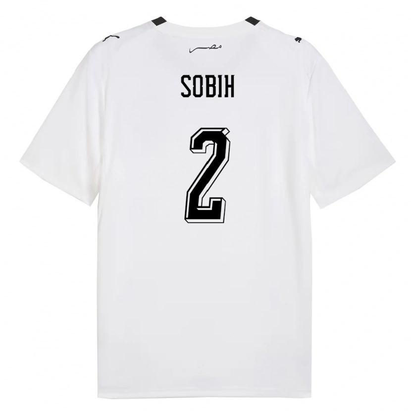 Danxen Män Egypten Mohamed Sobih #2 Vit Grå Svart Bortatröja Matchtröjor 26-28 Tröjor T-Tröja