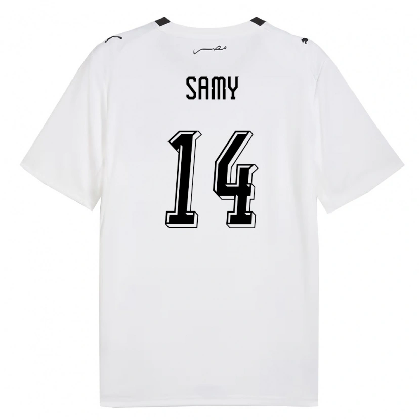 Danxen Män Egypten Mohab Samy #14 Vit Grå Svart Bortatröja Matchtröjor 26-28 Tröjor T-Tröja