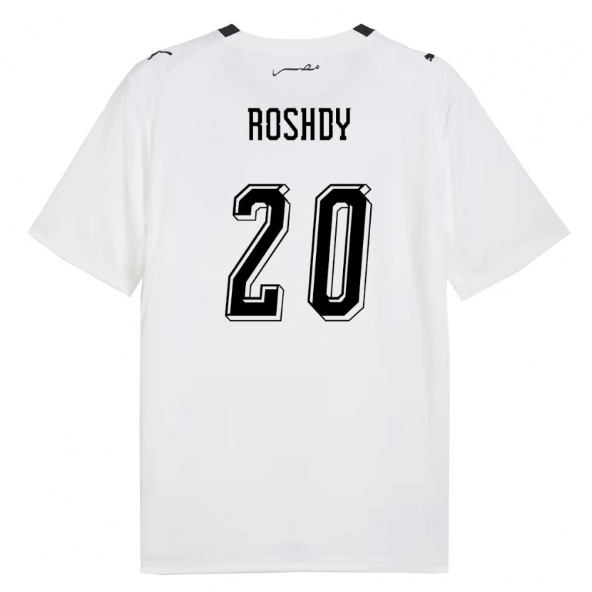 Danxen Män Egypten Anas Roshdy #20 Vit Grå Svart Bortatröja Matchtröjor 26-28 Tröjor T-Tröja