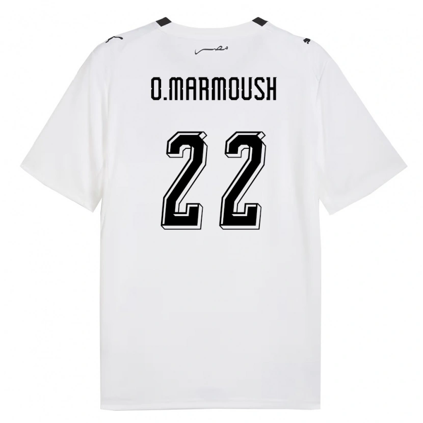 Danxen Män Egypten Omar Marmoush #22 Vit Grå Svart Bortatröja Matchtröjor 26-28 Tröjor T-Tröja