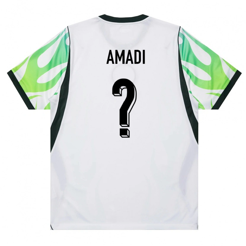 Danxen Män Nigeria Samuel Amadi #0 Vit Grön Bortatröja Matchtröjor 26-28 Tröjor T-Tröja