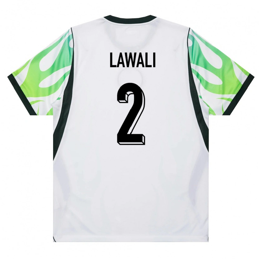 Danxen Män Nigeria Yahaya Lawali #2 Vit Grön Bortatröja Matchtröjor 26-28 Tröjor T-Tröja