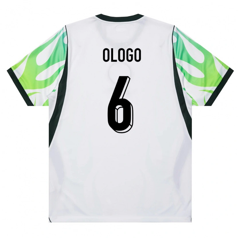 Danxen Män Nigeria Michael Ologo #6 Vit Grön Bortatröja Matchtröjor 26-28 Tröjor T-Tröja