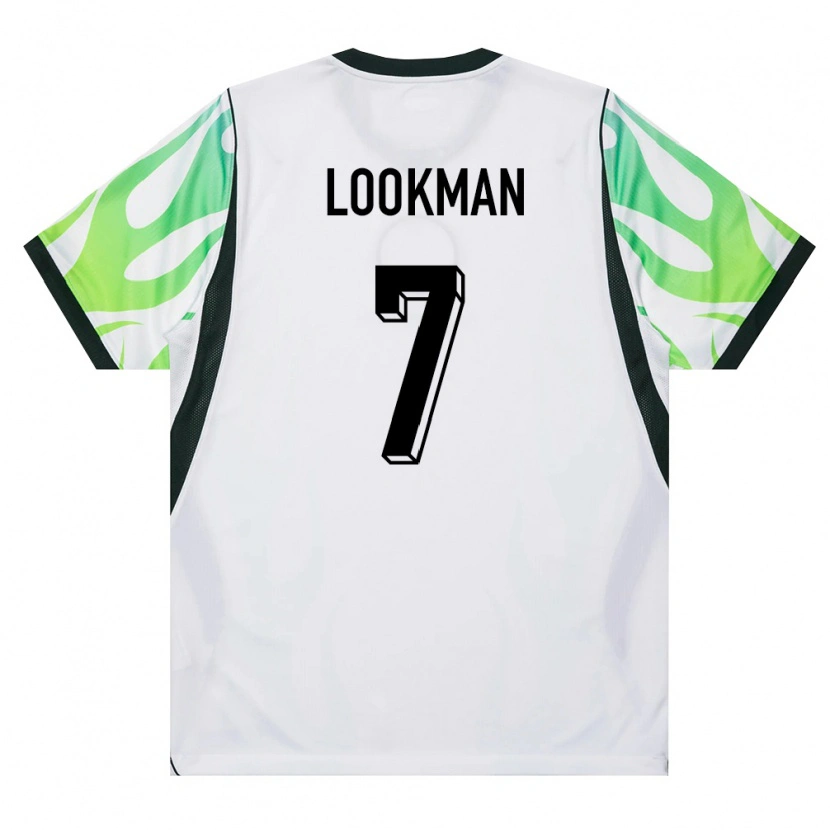 Danxen Män Nigeria Ademola Lookman #7 Vit Grön Bortatröja Matchtröjor 26-28 Tröjor T-Tröja