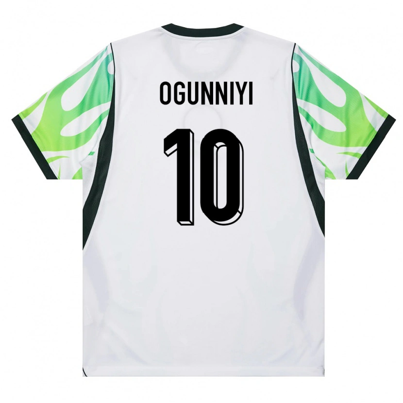 Danxen Män Nigeria Abiodun Ogunniyi #10 Vit Grön Bortatröja Matchtröjor 26-28 Tröjor T-Tröja