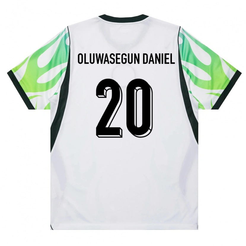 Danxen Män Nigeria Favour Oluwasegun Daniel #20 Vit Grön Bortatröja Matchtröjor 26-28 Tröjor T-Tröja