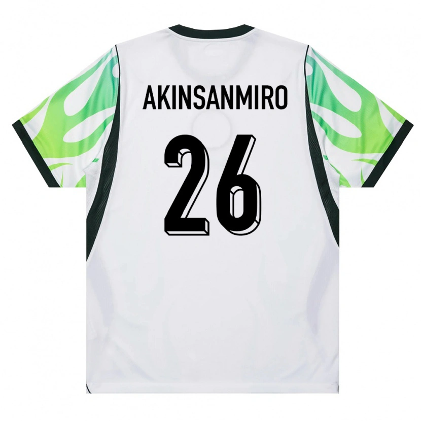 Danxen Män Nigeria Ebenezer Akinsanmiro #26 Vit Grön Bortatröja Matchtröjor 26-28 Tröjor T-Tröja