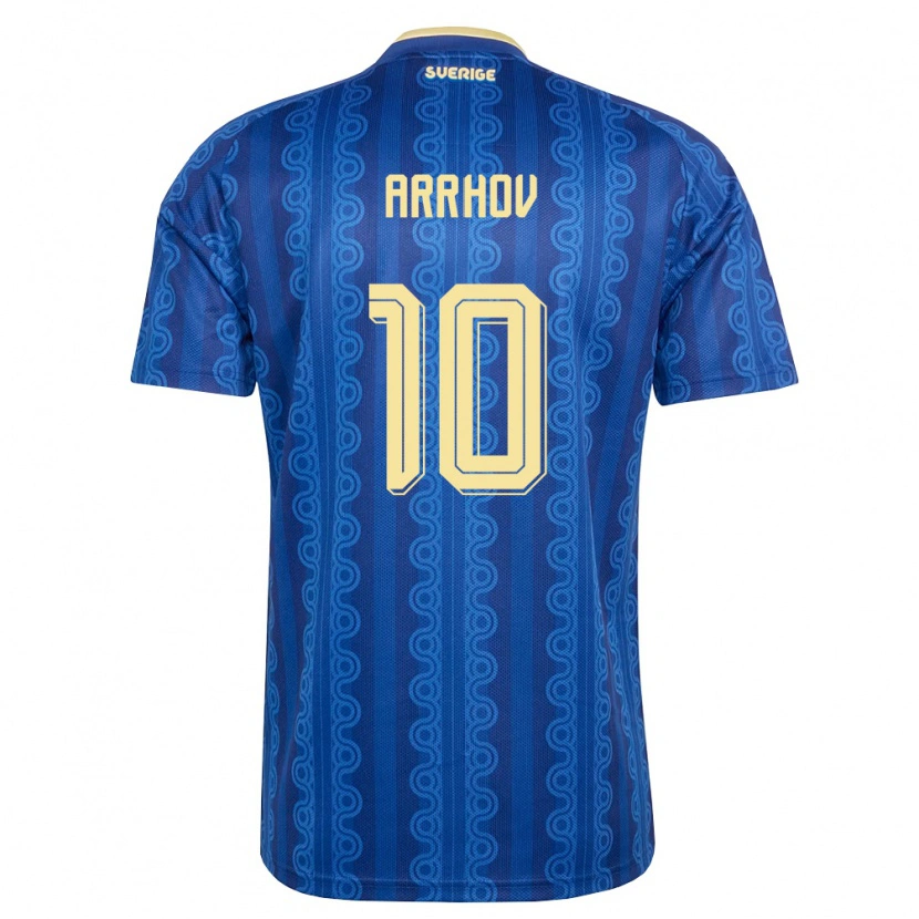 Danxen Män Sverige Love Arrhov #10 Blå Marin Gul Bortatröja Matchtröjor 26-28 Tröjor T-Tröja